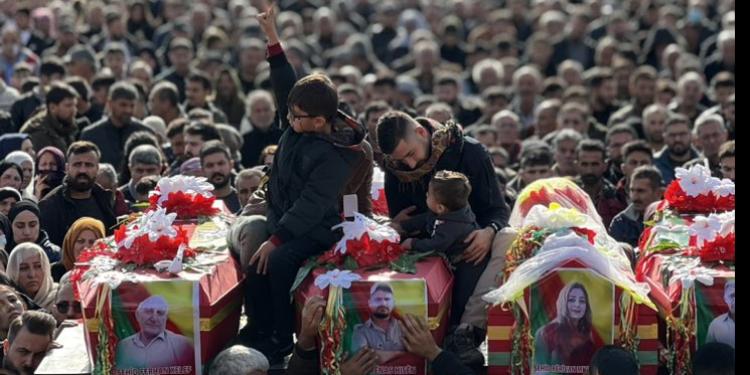 Funeral, el 26 de desembre de 2023, de diverses de les persones mortes en l'atac contra Qamislo.