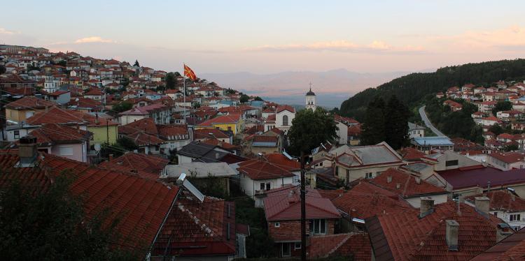 Una vista de Crushuva, el centre dels aromensos de Macedònia del Nord.